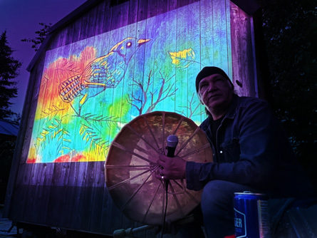 Projection de l'univers visuel lors d'une soirée de contes